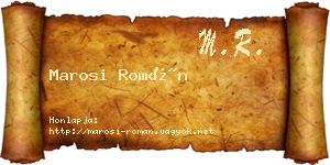 Marosi Román névjegykártya